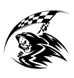 Black danger death demon with ckeckered flag vector image