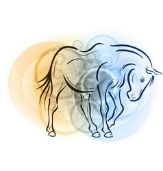Horse on the abstract background vector image