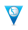 Waterskiing symbol pointer blue Waterskiing symbol pointer blue vector image
