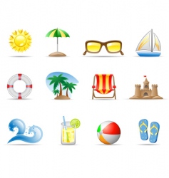 Sun sea and beach vector image