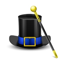 Black Top Hat With Wand vector image