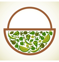 Organic food label in green colors vector image