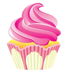 Pink cupcake vector image