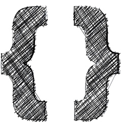 Hand drawn font vector image