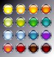 Glass and chrome buttons vector image