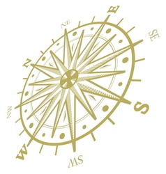 Wind rose compass isolated on white vector image