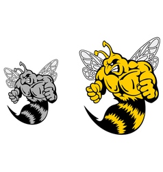 Angry hornet or yellow jacket mascot vector image