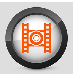 Orange and gray elegant glossy icon vector image