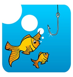 Fathers fish lesson vector image