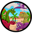 Funny dinosaur cartoon set vector image