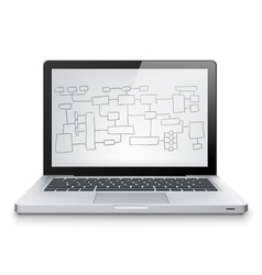 Pink laptop isolated on white Royalty Free Vector Image