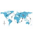 Worl airline routes vector image