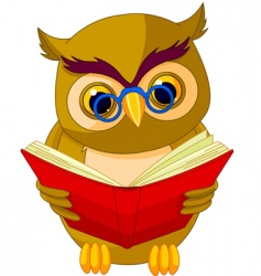 Wise owl cartoon vector image