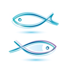Logo-like fish symbol isolated icons set vector image