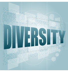 Pixelated words diversity on digital screen - vector image