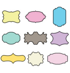 Set of blank vintage frames vector image