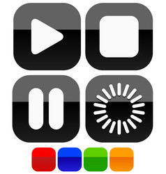 Media video player interface for web Royalty Free Vector