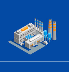 industrial factory building isometric view vector image vector image