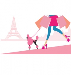 Shopping in paris vector image