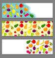 Set of horizontal banners with fruits Set of horizontal banners with fruits vector image