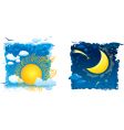 Sunny day and moonlit night Sunny day and moonlit night vector image