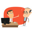 Angry white collar replies to the boss vector image