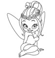 Outlined flower fairy vector image