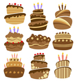 Abstract birthday cake set vector image
