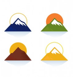 Mountain and tourist icons vector image