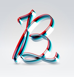 Fantasy plastic 3d glowing ribbon typeface vector image