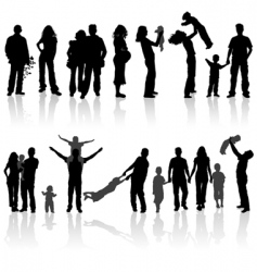 History of love in silhouettes vector image