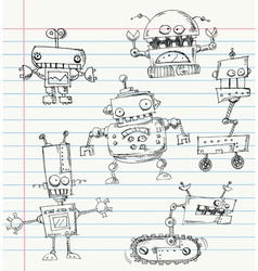 Robot doodles vector image