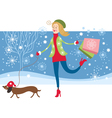 Cute girl walking vector image
