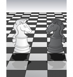 Knights on a chess board vector image