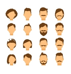 Women hairstyle and men hair style hipster vector image