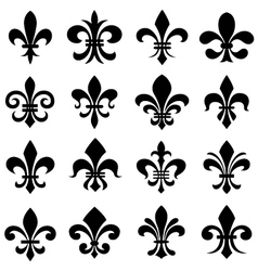 Classic fleur de lys symbol icon set vector image