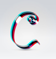 Fantasy plastic 3d glowing ribbon typeface vector image