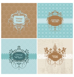 Set of Retro Cards with photo frame vector image