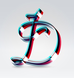 Fantasy plastic 3d glowing ribbon typeface vector image