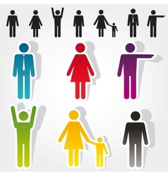 Colorful people icons vector image