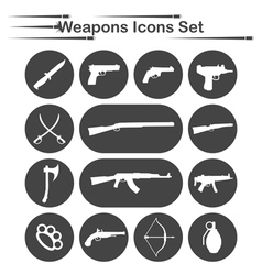 Weapon icon set vector image