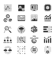 Data analytic silhouette icons vector image