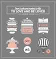 Set of design elements for wedding vector image