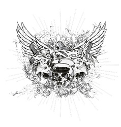T-shirt design with skulls vector image