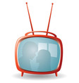 Red retro tv set vector image