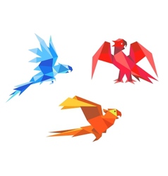 Origami parrots vector image