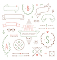 Hipster set ribbon vector image