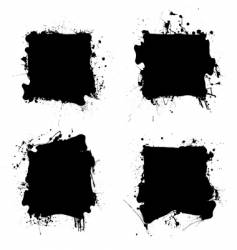 Square black ink splat vector image