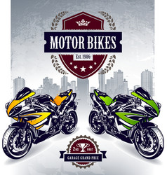 Two sport motorbikes Two sport motorbikes vector image