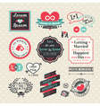 Wedding Elements labels and frames Vintage Style vector image